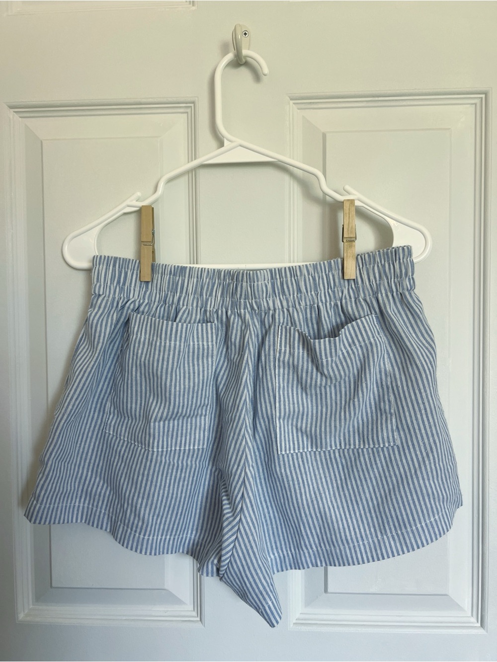 Princess Polly Light Blue & White Striped Shorts - Picture 3 of 3